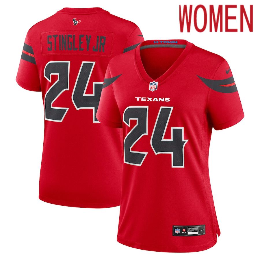 Women Houston Texans #24 Derek Stingley Jr. Nike Red Alternate Game NFL Jersey